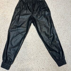 Dynamite Black Faux Leather Joggers